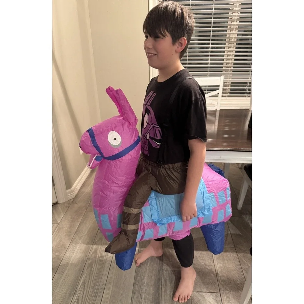 Fortnite Giddy Up Blow Up Lama Youth Costume Inflatable Purple Halloween Tested - Picture 5 of 5